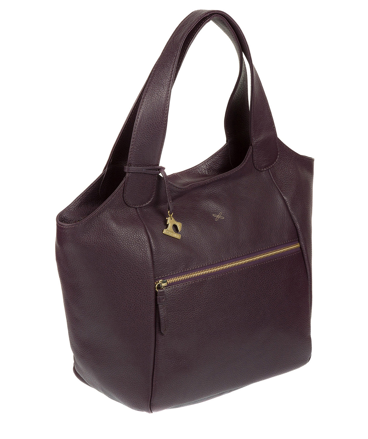 'Imani' Plum Leather Tote Bag image 3