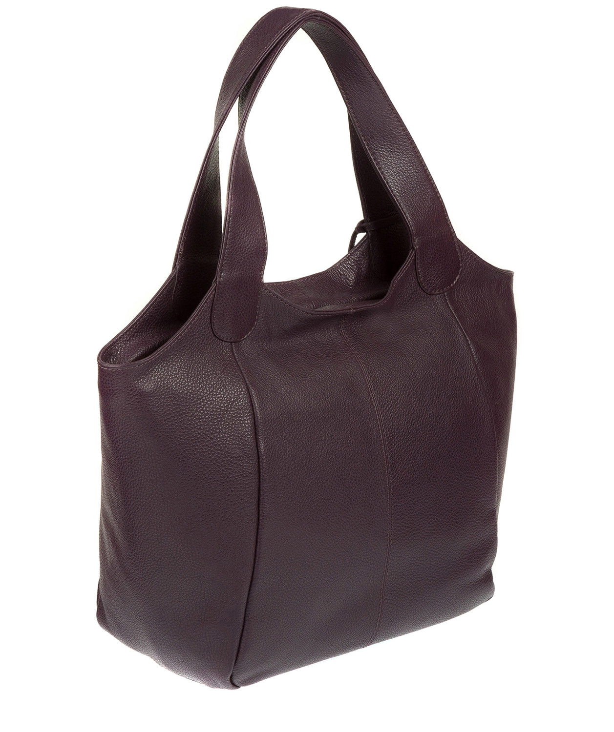 'Imani' Plum Leather Tote Bag