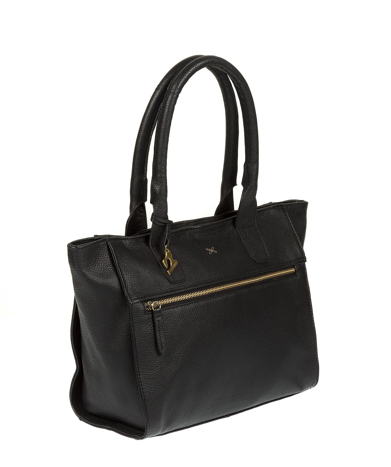 'Quinn' Black Leather Tote Bag