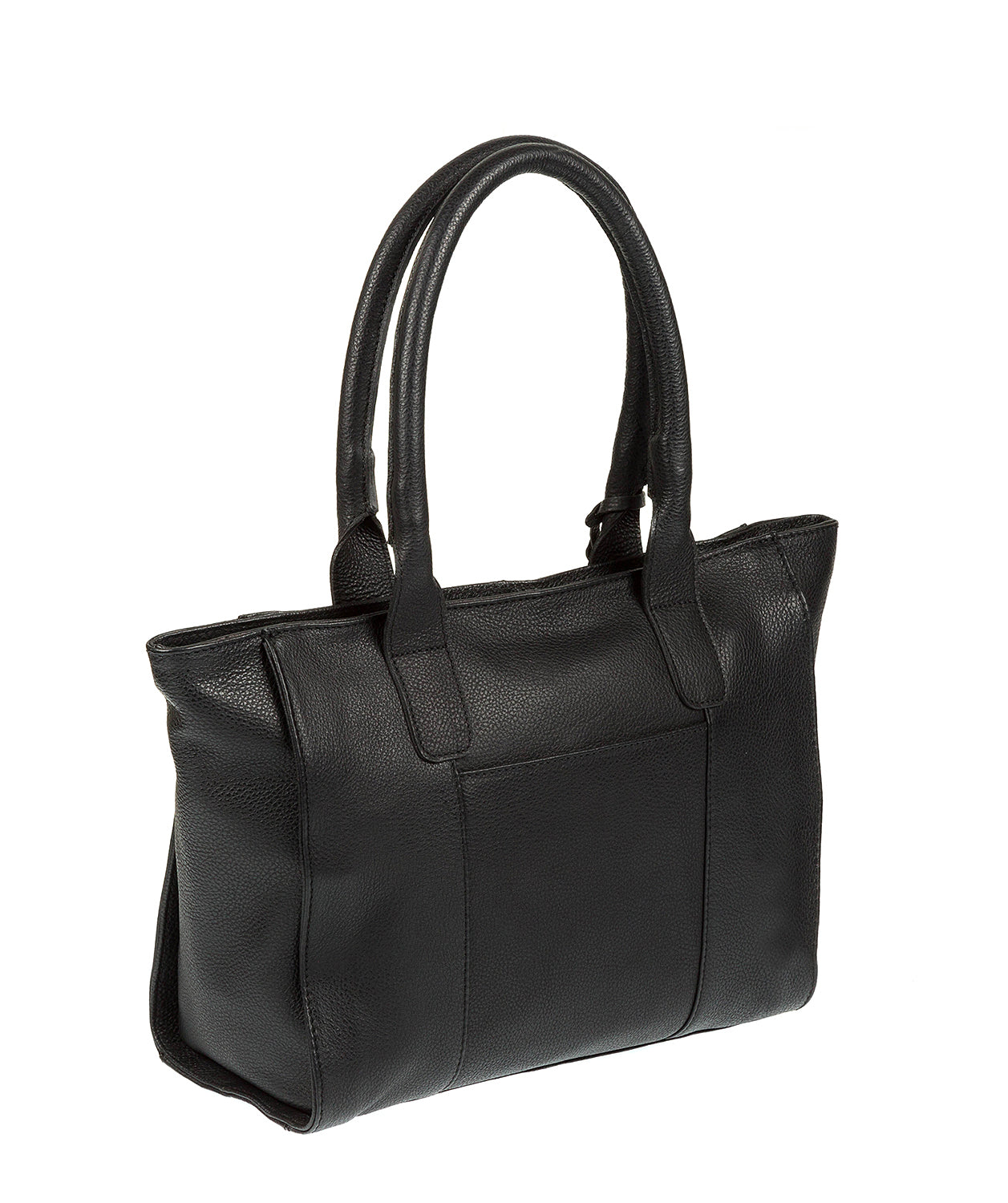 'Quinn' Black Leather Tote Bag