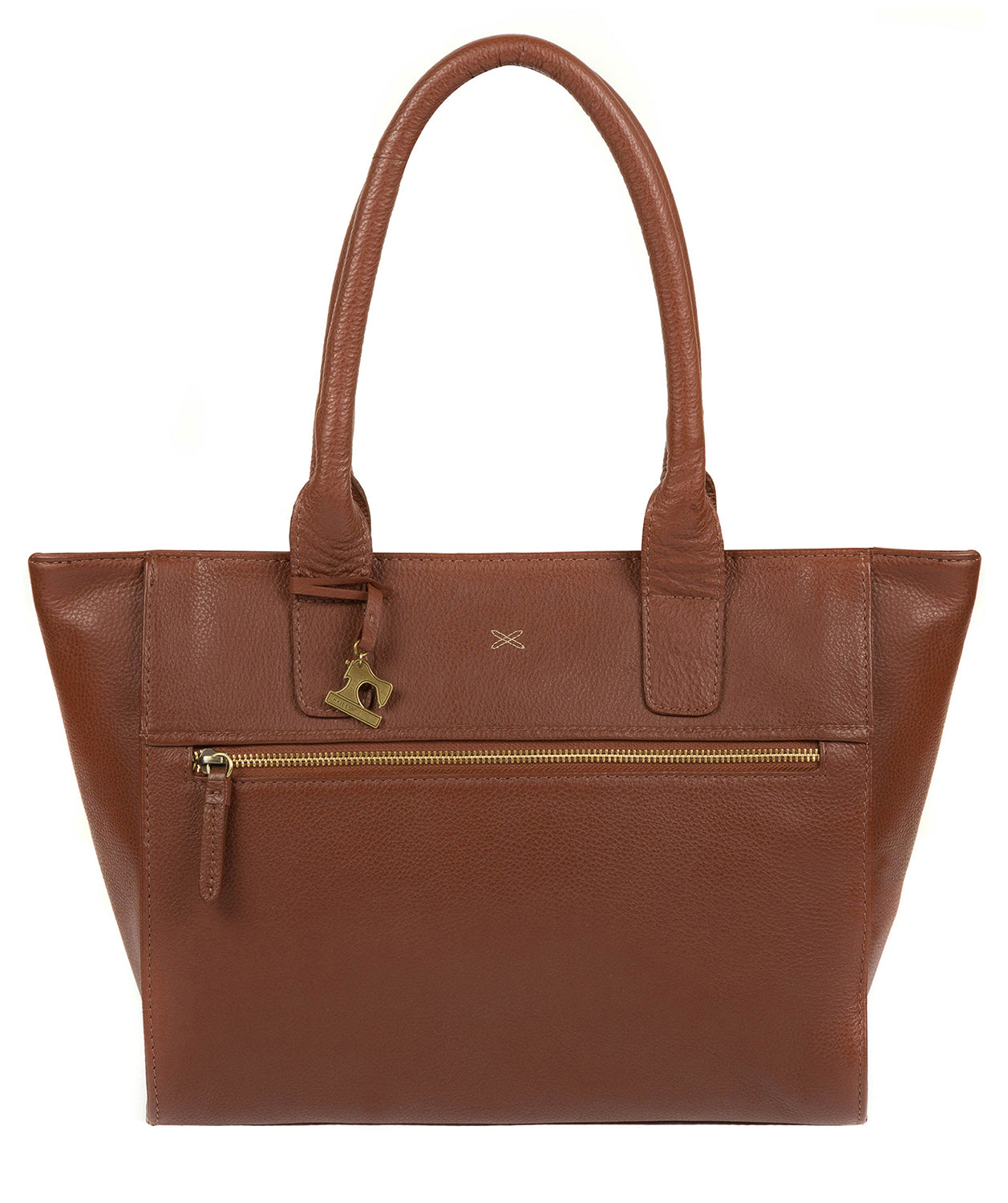 'Quinn' Cognac Leather Tote Bag