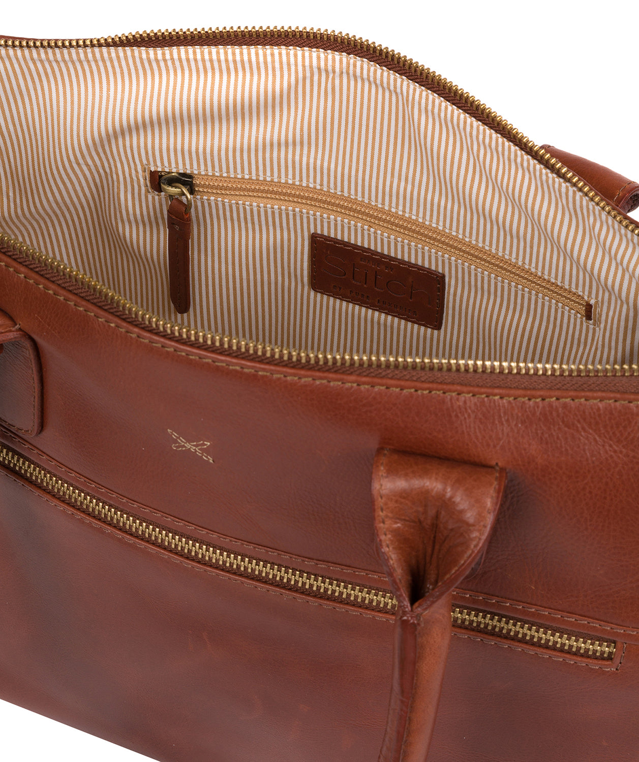 'Quinn' Whiskey Leather Tote Bag Pure Luxuries London