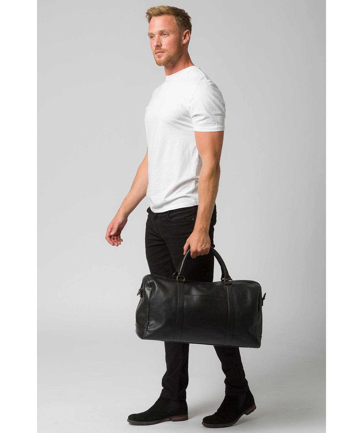 'Konan' Black Buffalo Leather Holdall