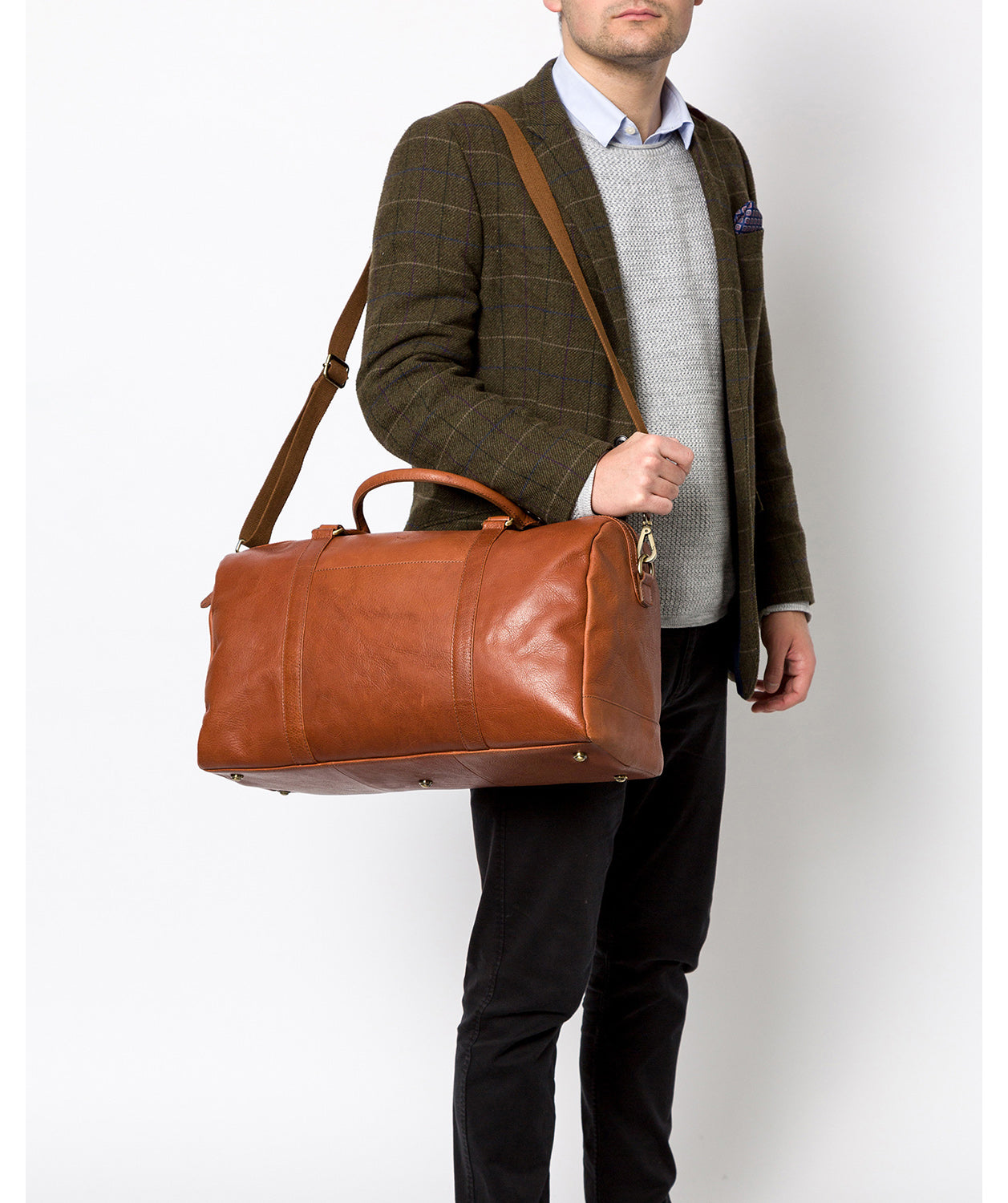 'Konan' Whiskey Buffalo Leather Holdall
 image 2