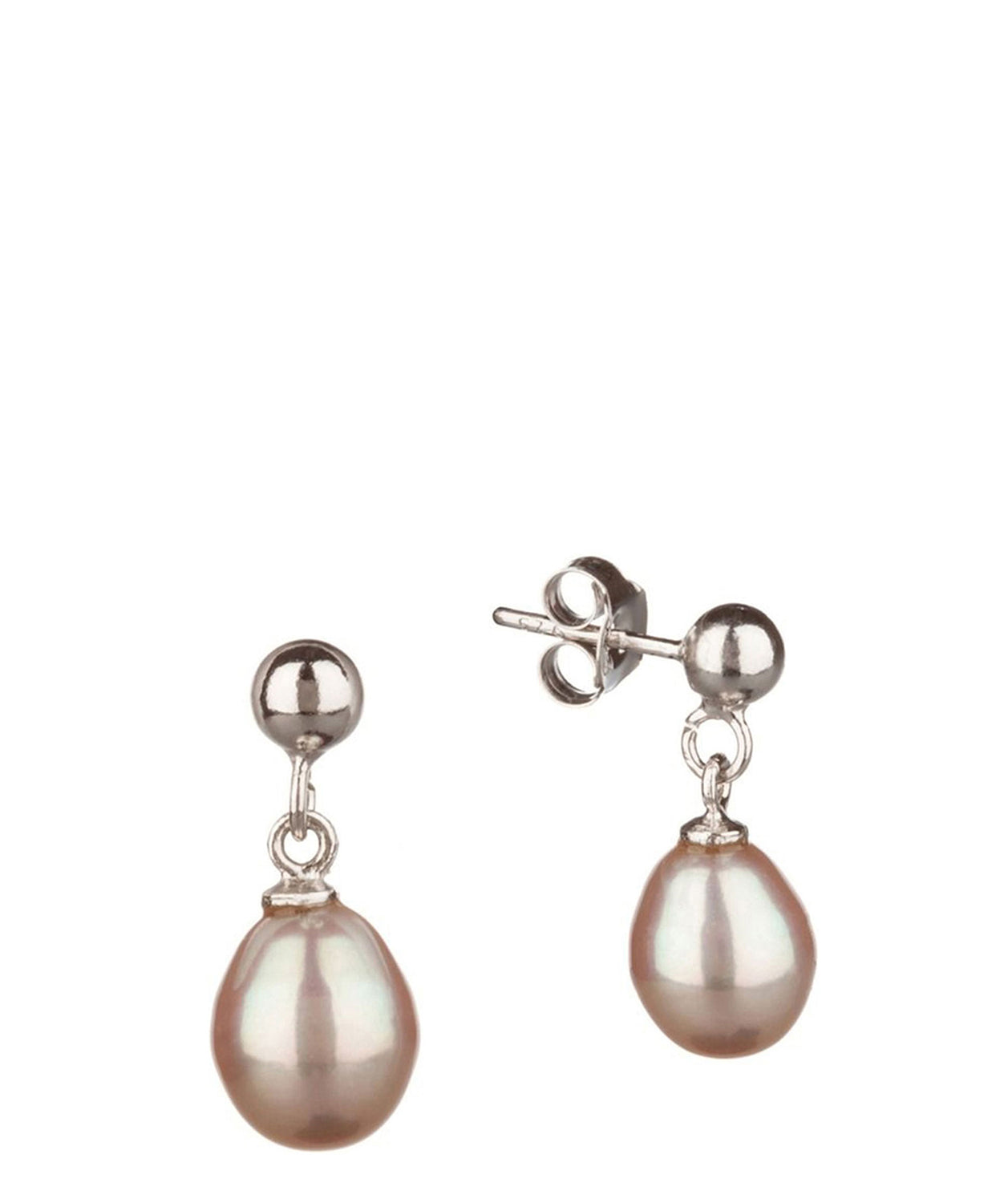 Gift Packaged 'Saphira' 7-7.5mm Freshwater Pink Pearl Earrings