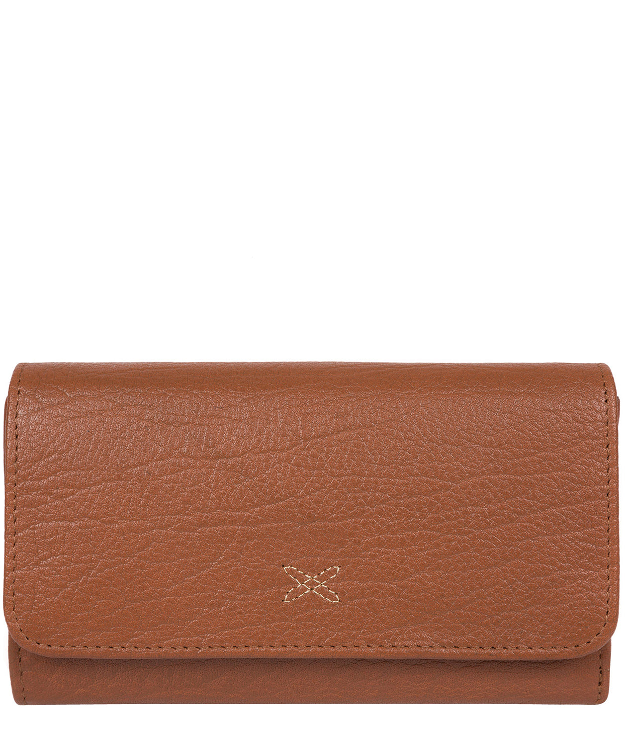 'Dina' Dark Tan Tri-Fold Leather Purse