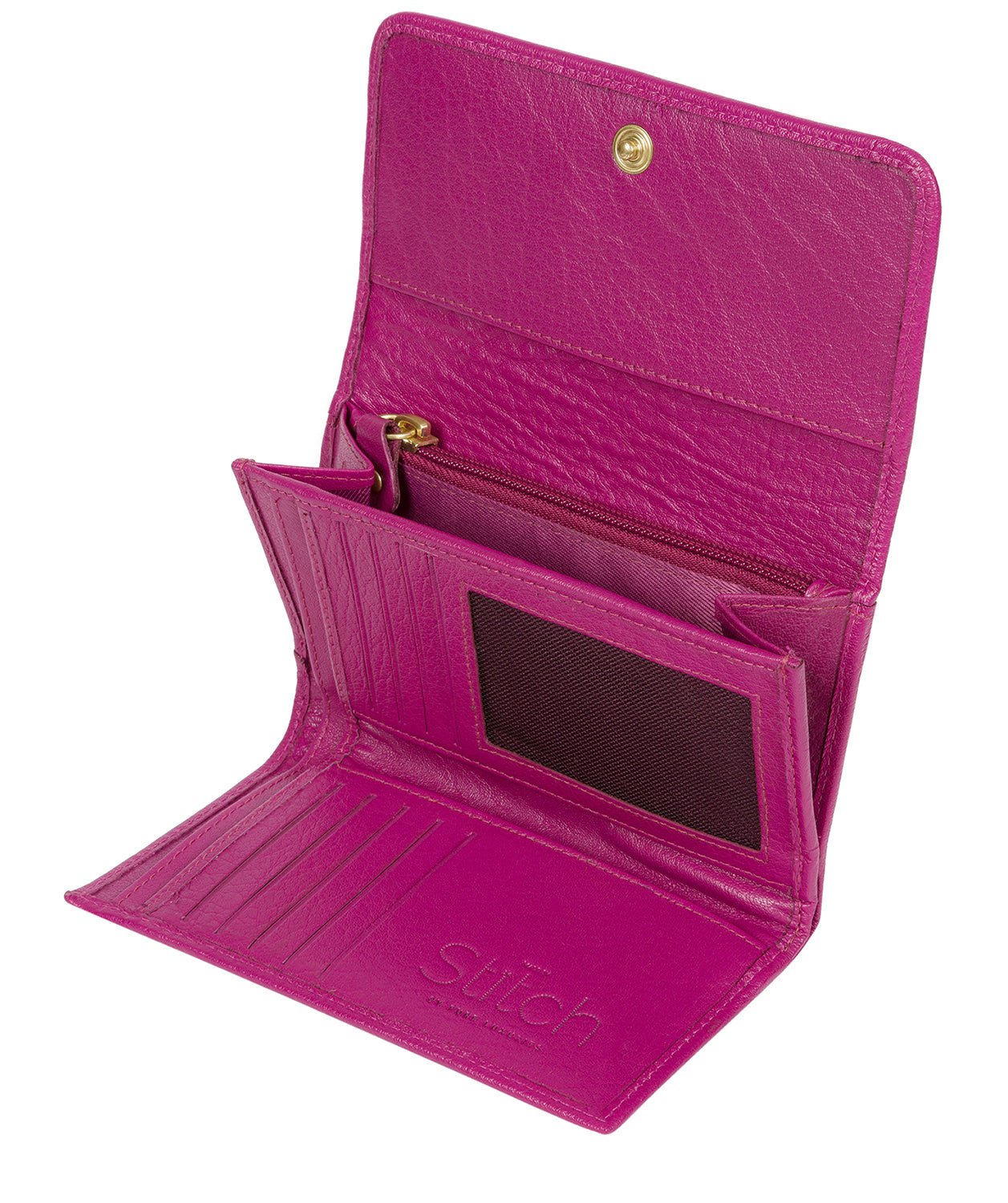 'Dina' Plum Tri-Fold Leather Purse image 3