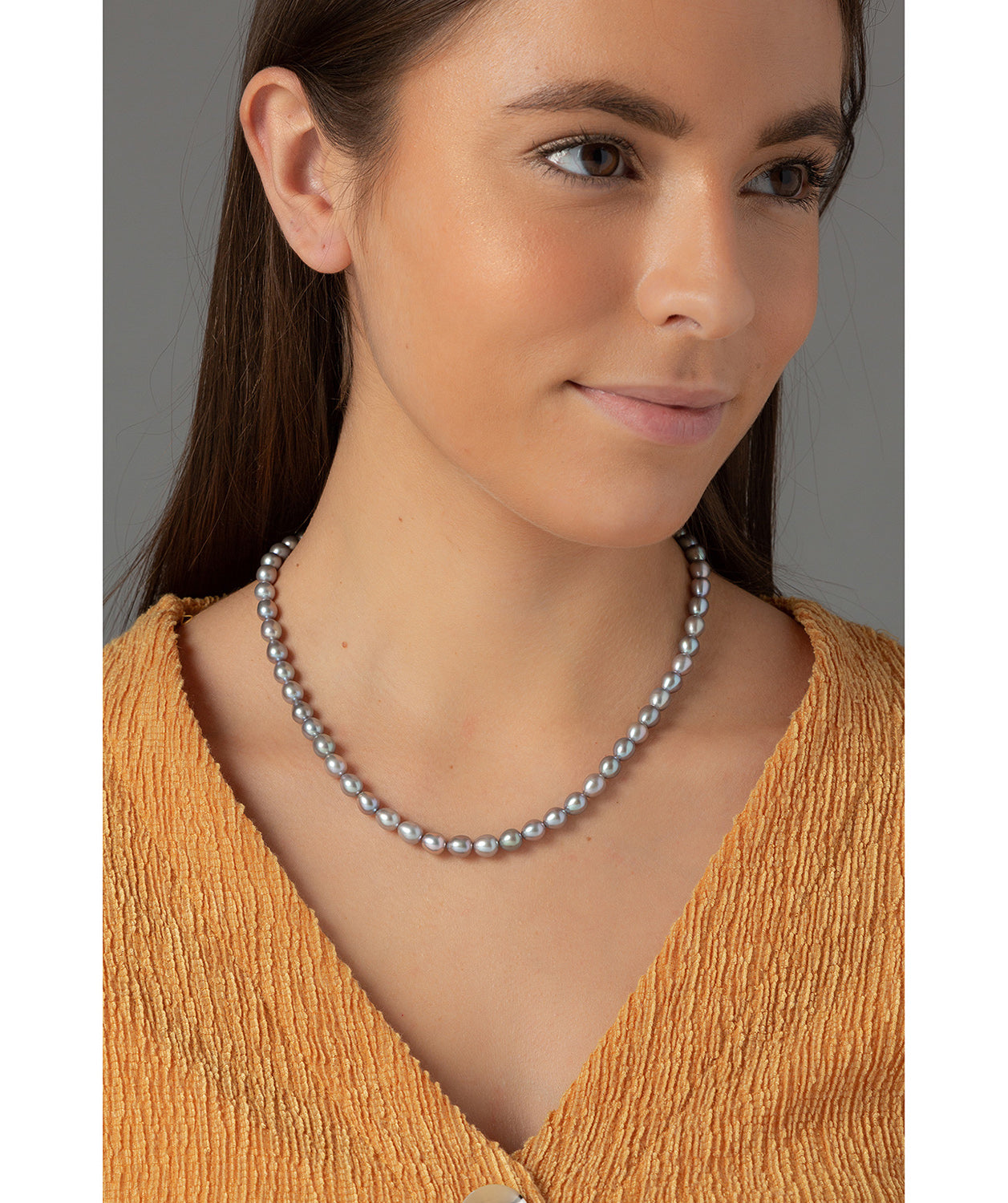 'Terre' Grey Cultured Freshwater Pearl 18&quot; Necklace image 2