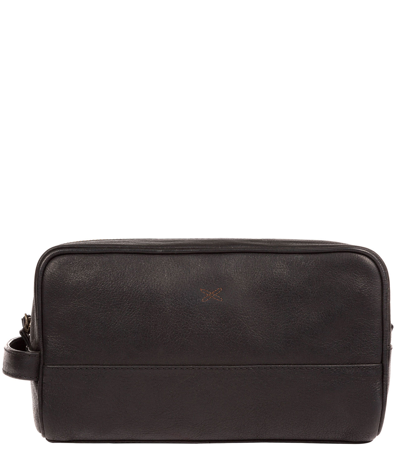 'Bowfell' Black Leather Washbag Pure Luxuries London