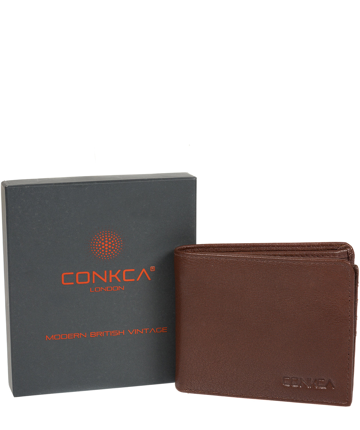 'Wolfgang' Russet Brown Leather RFID Wallet