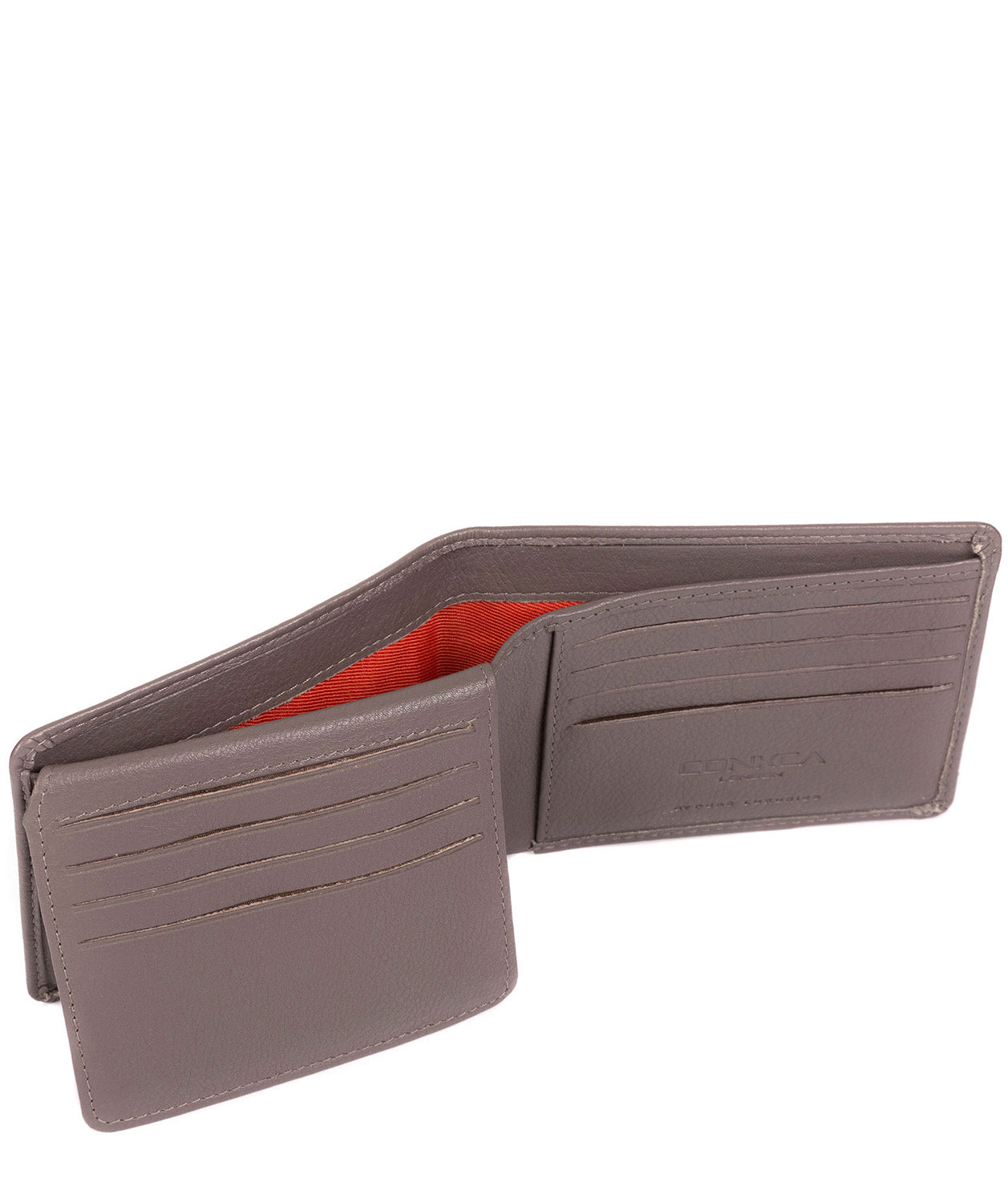 'Carter' Taupe Grey Leather 12-Card Wallet