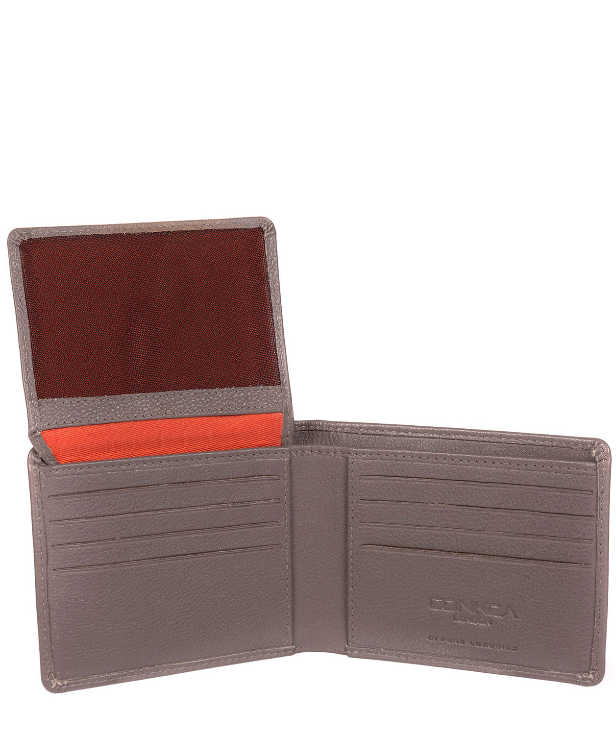 'Carter' Taupe Grey Leather 12-Card Wallet