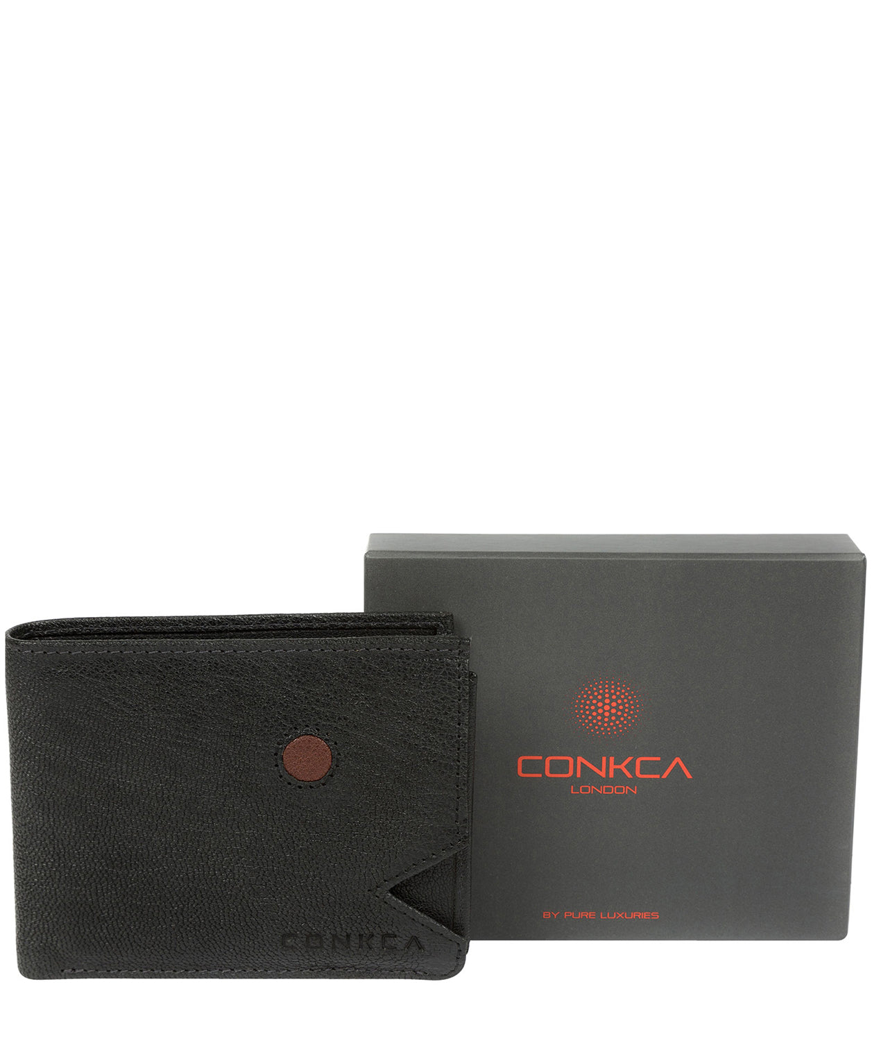 'Max' Black Bi-Fold Leather Wallet image 7