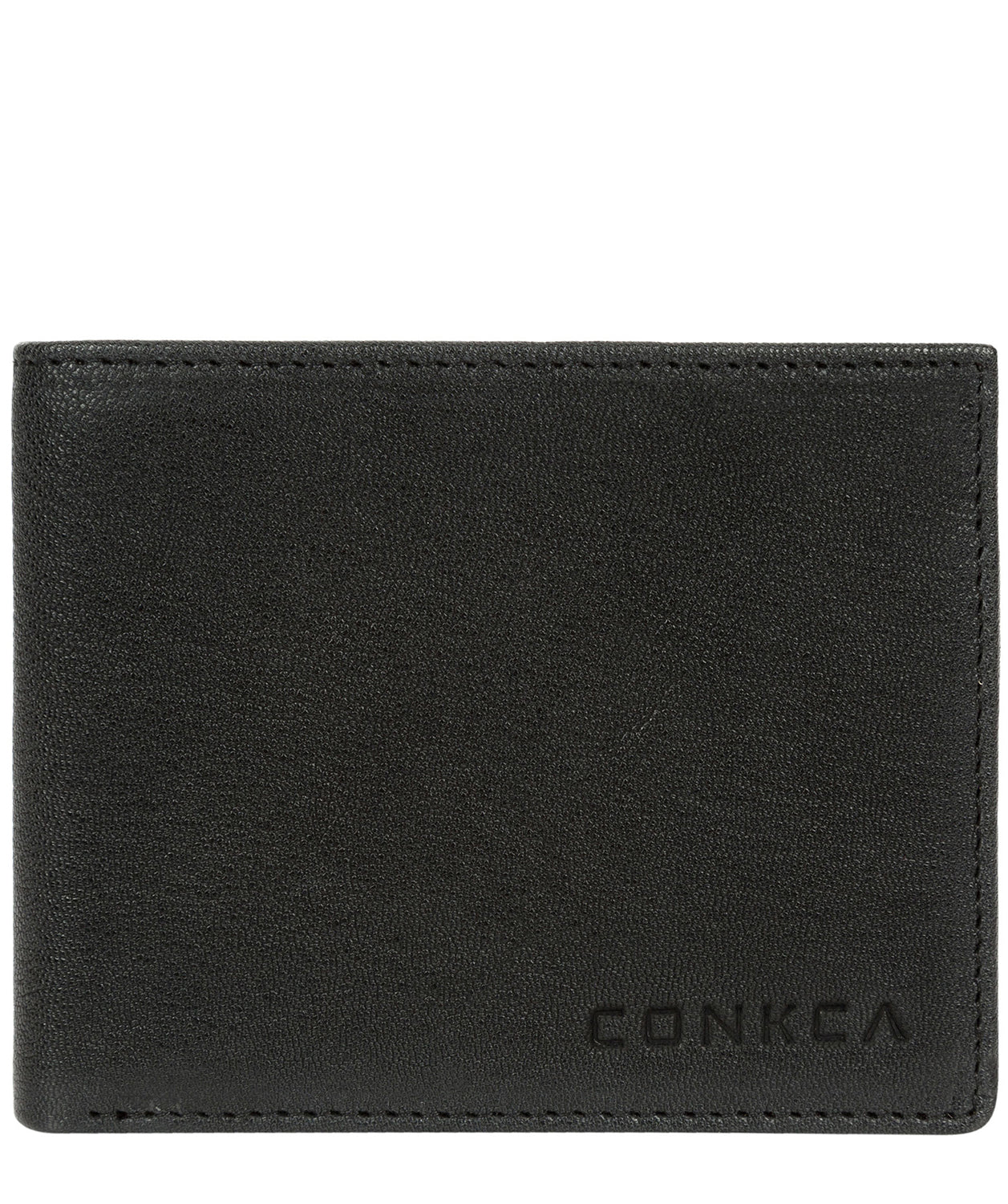 'Saul' Black Tri-Fold Leather Wallet Pure Luxuries London