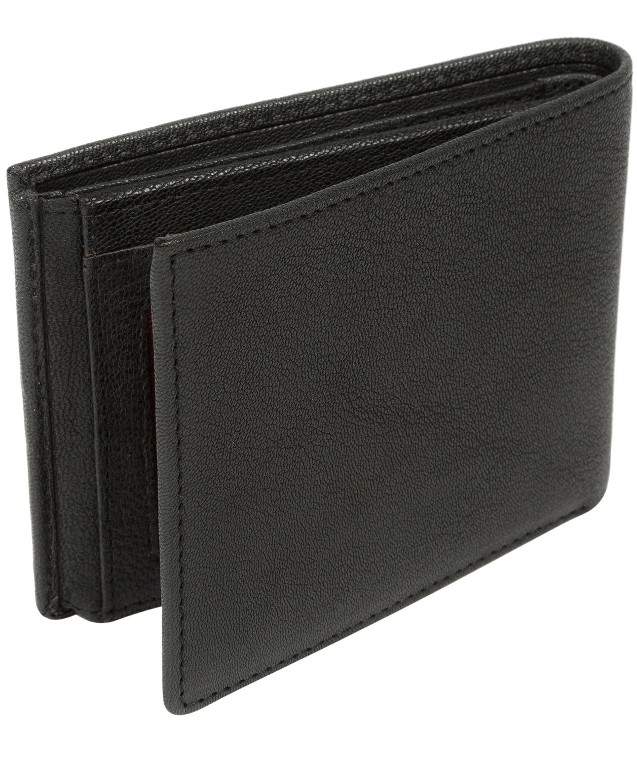 'Saul' Black Tri-Fold Leather Wallet Pure Luxuries London