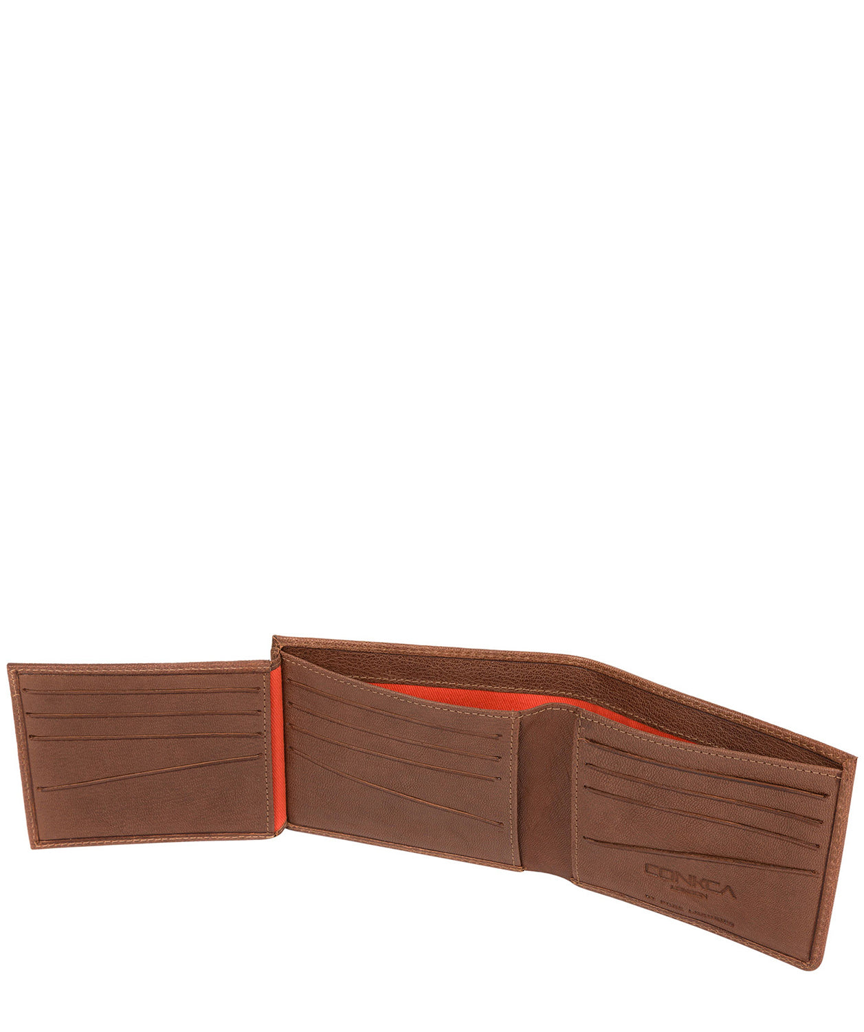 'Saul' Conker Brown Tri-Fold Leather Wallet Pure Luxuries London