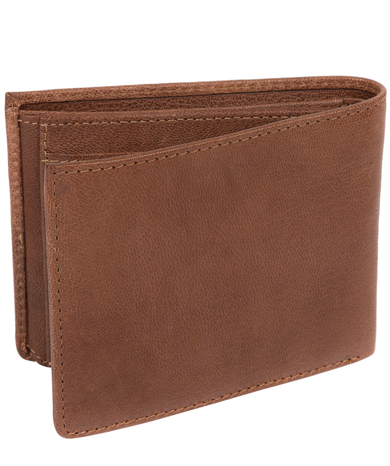 'Saul' Conker Brown Tri-Fold Leather Wallet Pure Luxuries London