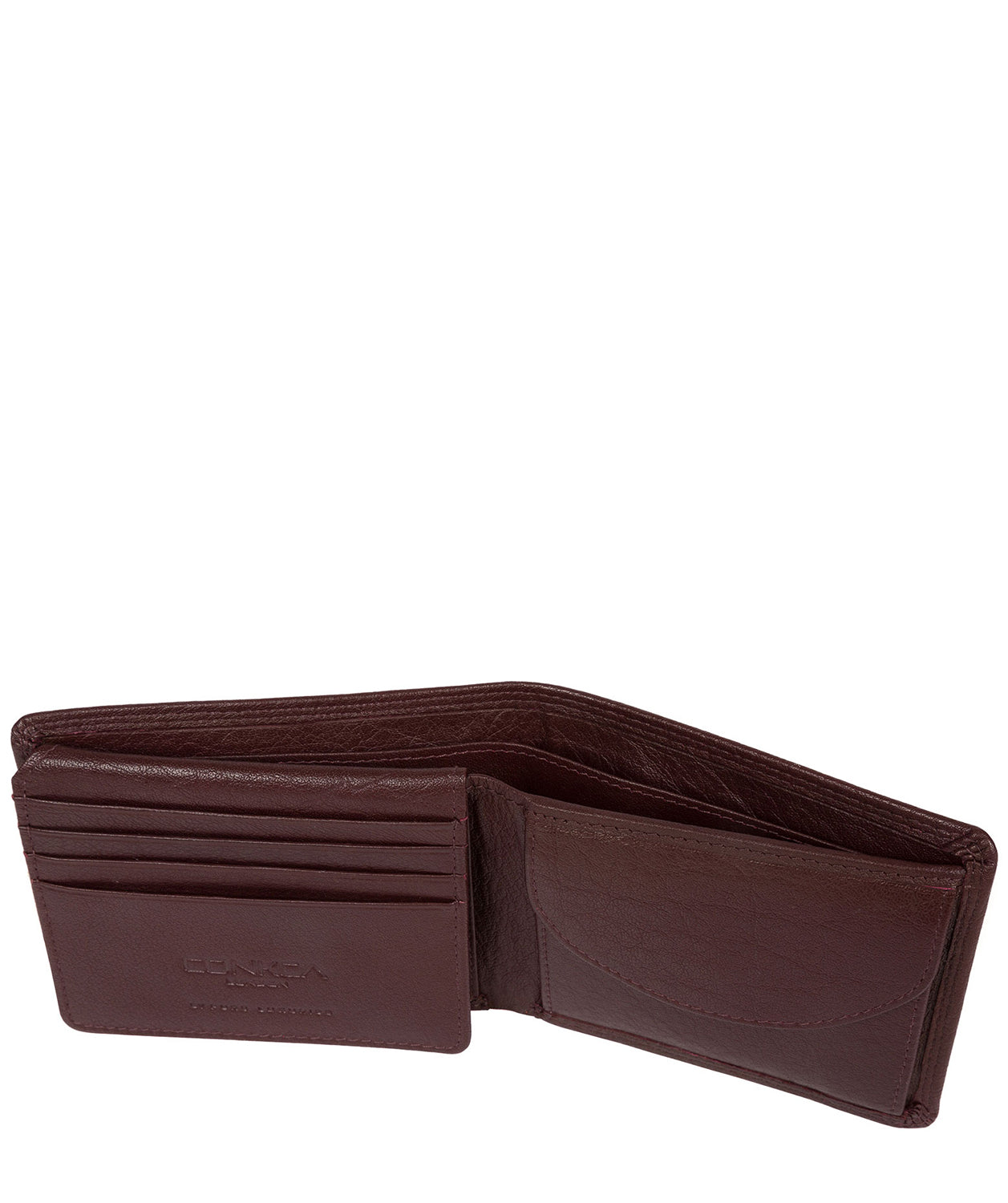 'Miller' Oxblood Bi-Fold Leather Wallet Pure Luxuries London