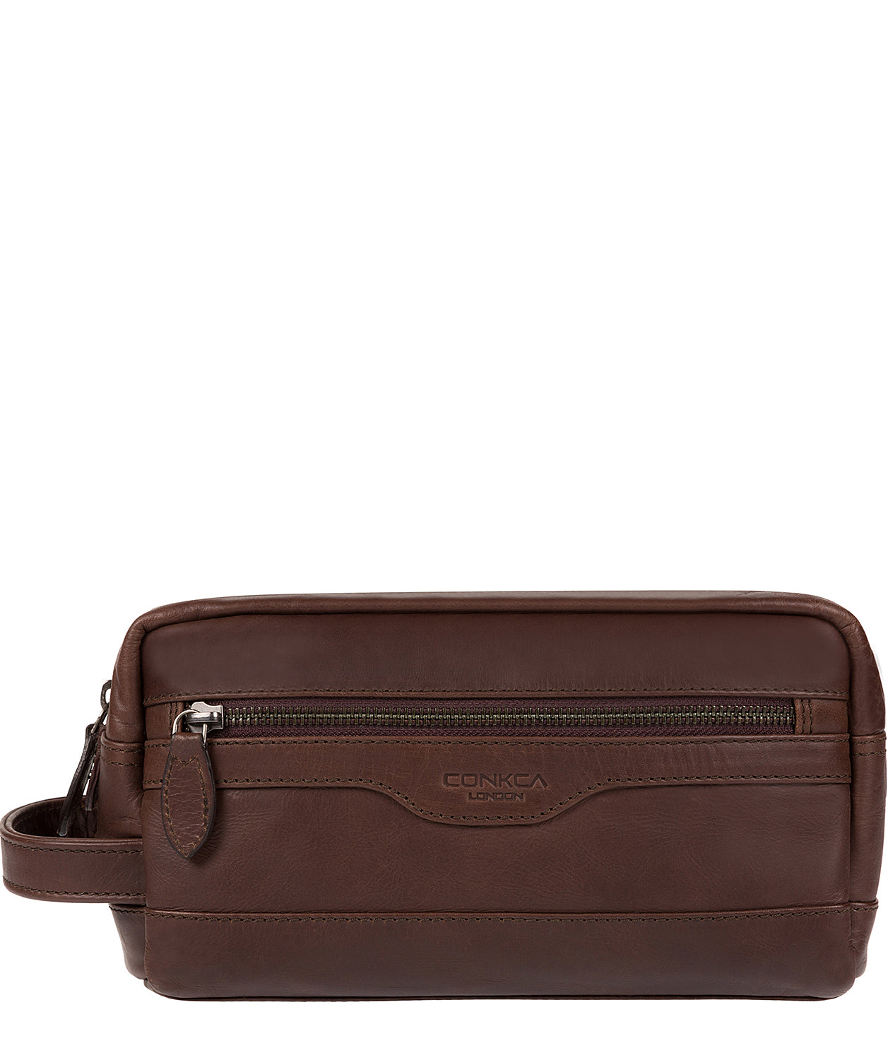 'Loch' Dark Brown Handcrafted Leather Washbag