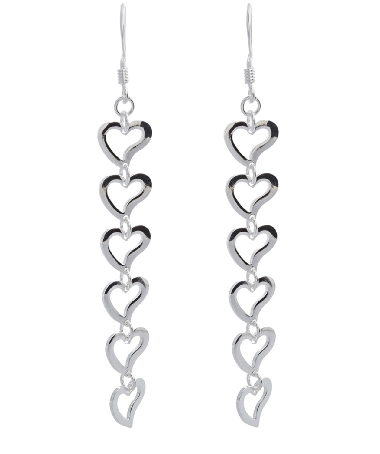 Gift Packaged 'Rosalie' Sterling Silver Heart Drop Earrings