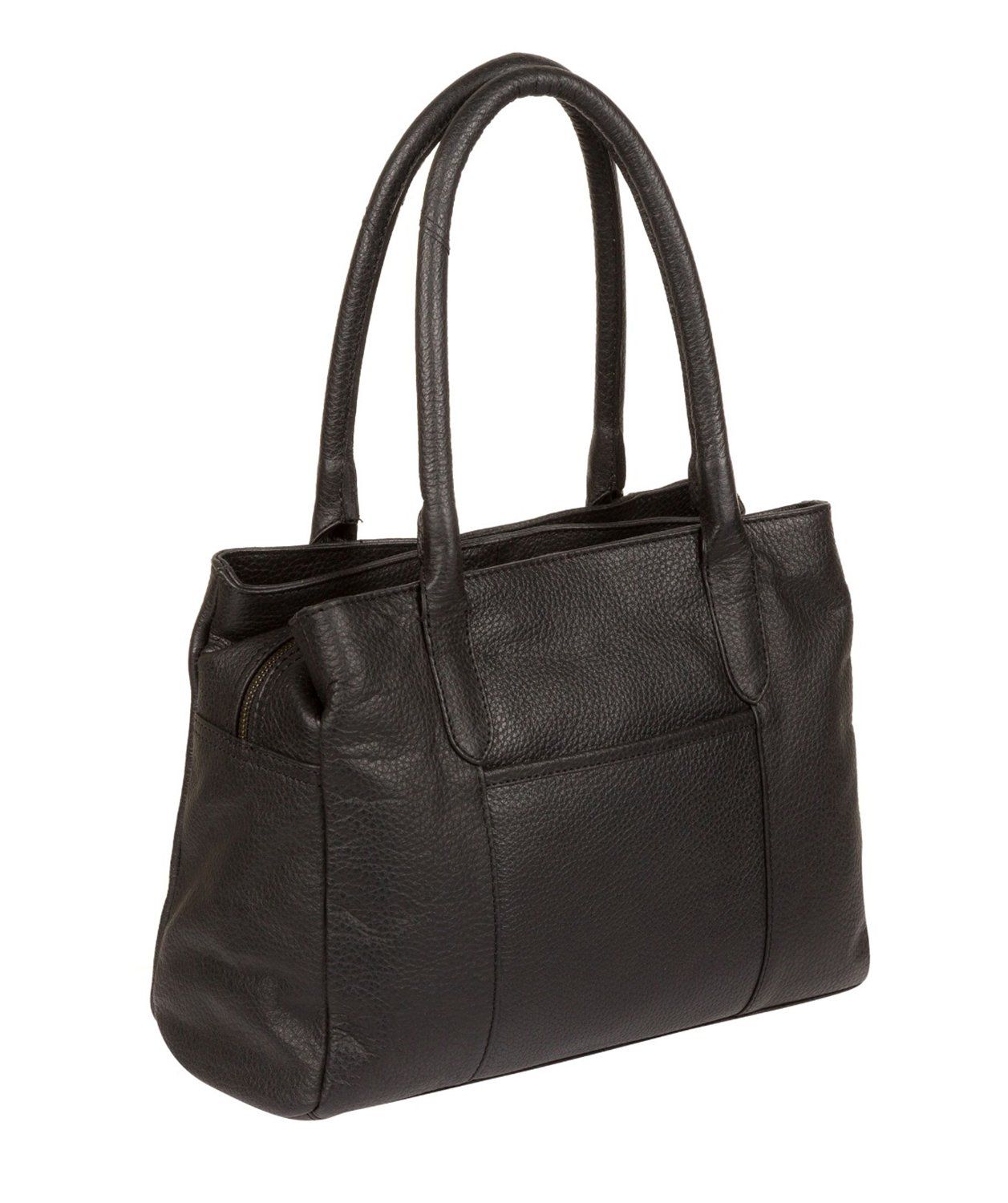 'Cheadle' Black & Platinum-Coloured Detail Handbag